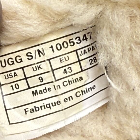 Ugg Ascot Tweed Slippers Shoes Mens 10 Brown Suede Sheepskin Wool Lined Comfort